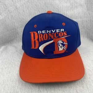 Vintage Denver Broncos Hat White Blue Orange Adult NFL Football Team SnapBack